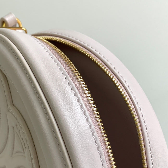 SMOOTH CALFSKIN 16 OVAL WHITE BAG