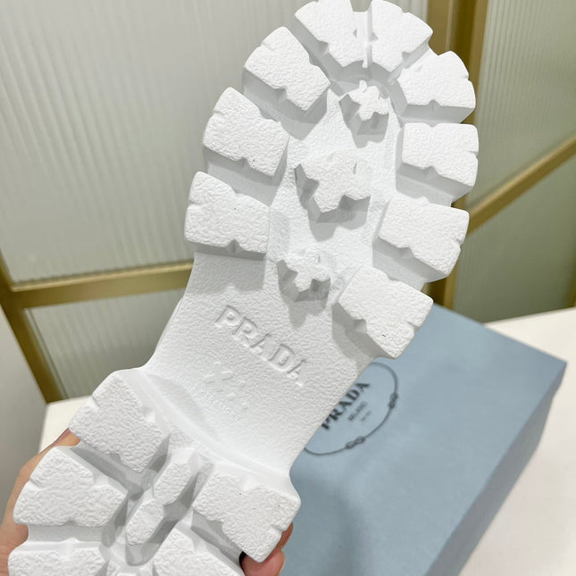 PRA MONOLITH PLATFORM SANDALS WHITE CALFSKIN