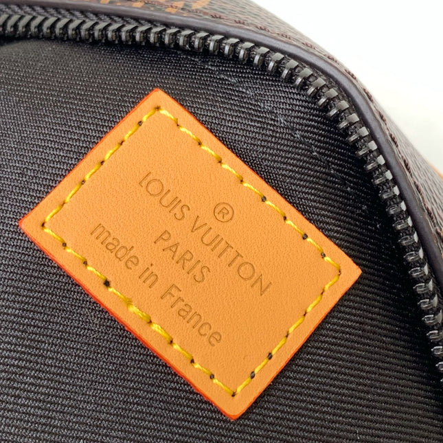 MINI SOFT TRUNK 18 IN BROWN DAMIER EBENE COATED CANVAS BLACK CHAIN
