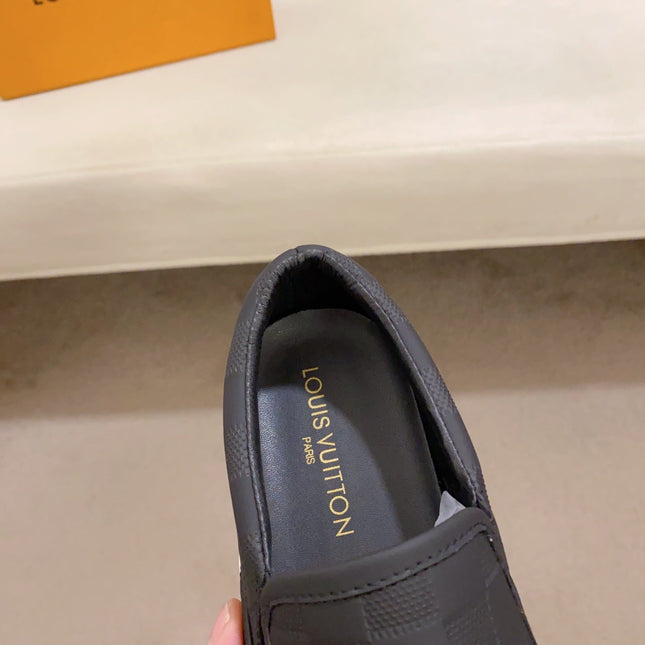 LV LOAFER IN BLACK DAMIER SHEEPSKIN