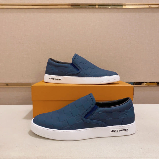 LV LOAFER IN NAVY BLUE DAMIER SHEEPSKIN