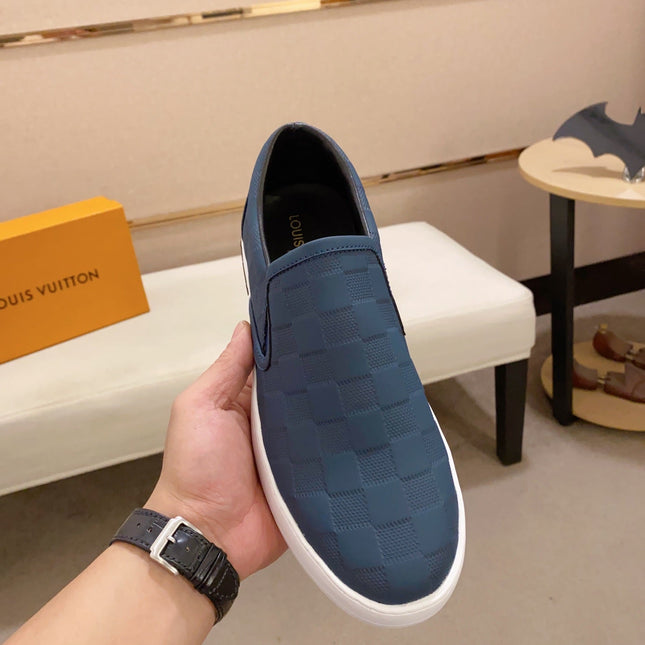 LV LOAFER IN NAVY BLUE DAMIER SHEEPSKIN