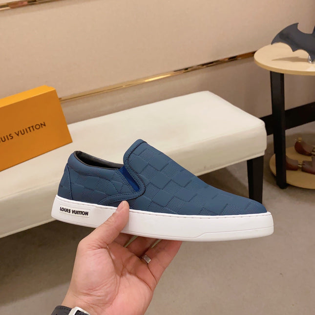 LV LOAFER IN NAVY BLUE DAMIER SHEEPSKIN