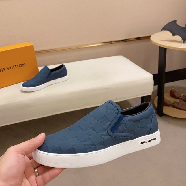 LV LOAFER IN NAVY BLUE DAMIER SHEEPSKIN