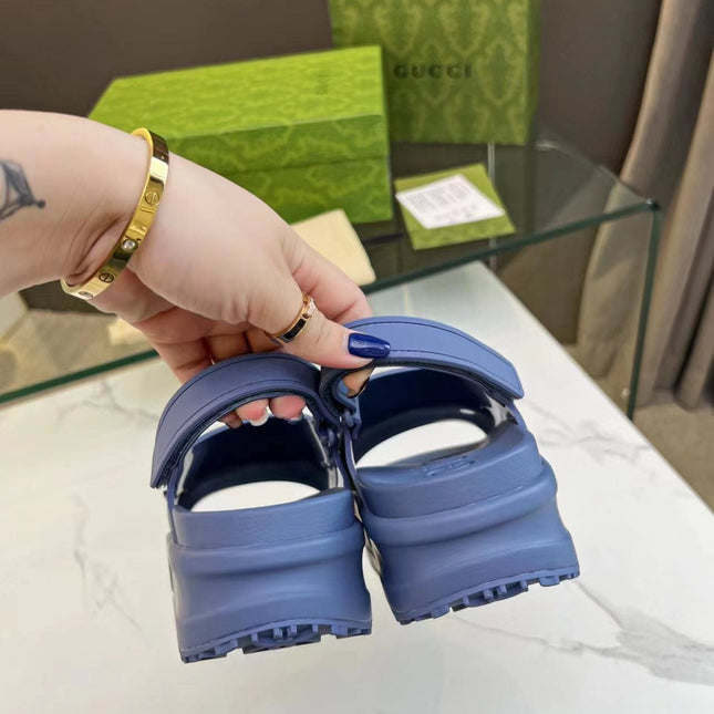 HORSEBIT FLATFORM SANDAL 5 CM IN AEGEAN BLUE IMPORTED TPU