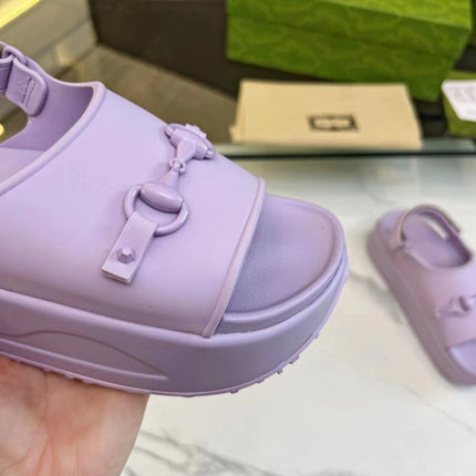 HORSEBIT FLATFORM SANDAL 5 CM IN PASTEL PURPLE IMPORTED TPU