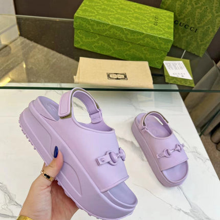 HORSEBIT FLATFORM SANDAL 5 CM IN PASTEL PURPLE IMPORTED TPU