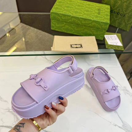 HORSEBIT FLATFORM SANDAL 5 CM IN PASTEL PURPLE IMPORTED TPU