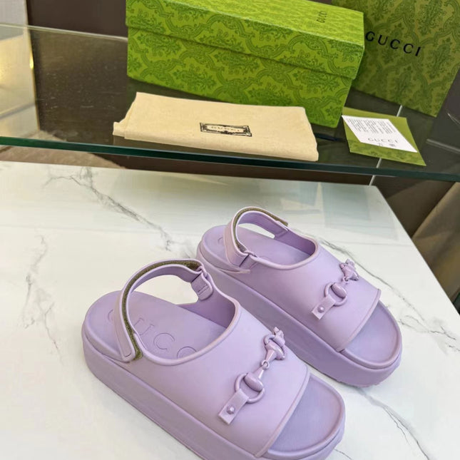 HORSEBIT FLATFORM SANDAL 5 CM IN PASTEL PURPLE IMPORTED TPU