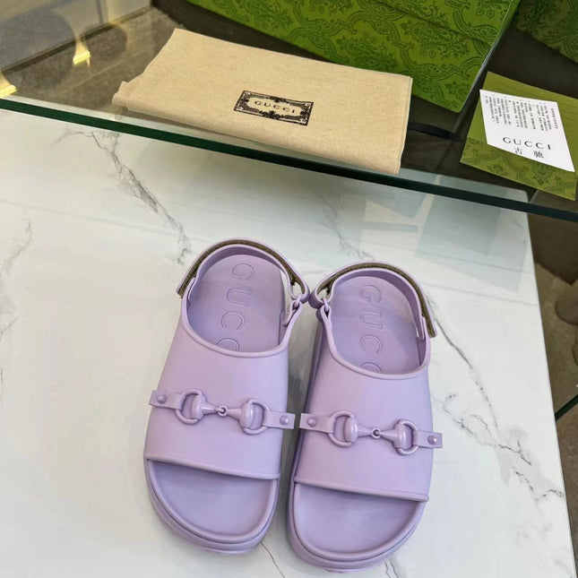 HORSEBIT FLATFORM SANDAL 5 CM IN PASTEL PURPLE IMPORTED TPU