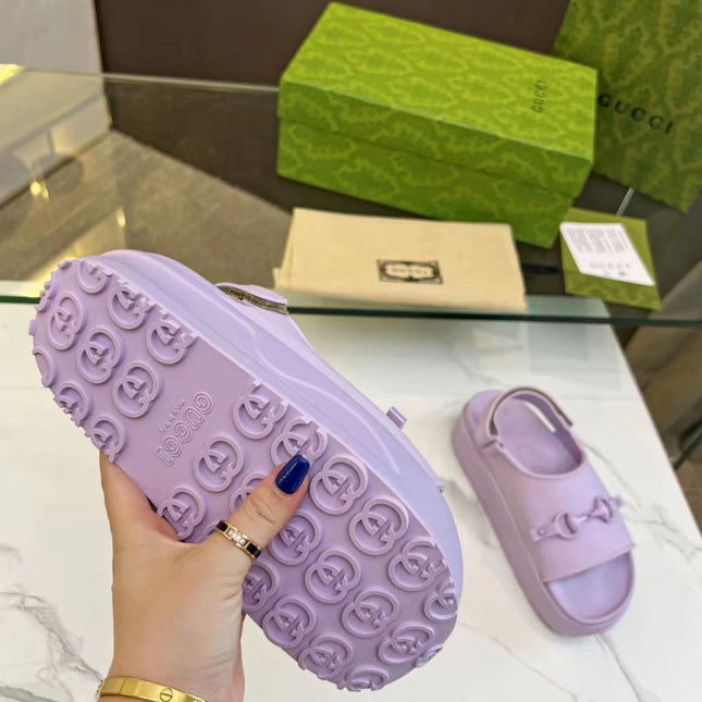 HORSEBIT FLATFORM SANDAL 5 CM IN PASTEL PURPLE IMPORTED TPU