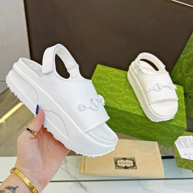 HORSEBIT FLATFORM SANDAL 5 CM IN WHITE IMPORTED TPU