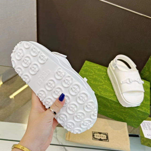 HORSEBIT FLATFORM SANDAL 5 CM IN WHITE IMPORTED TPU