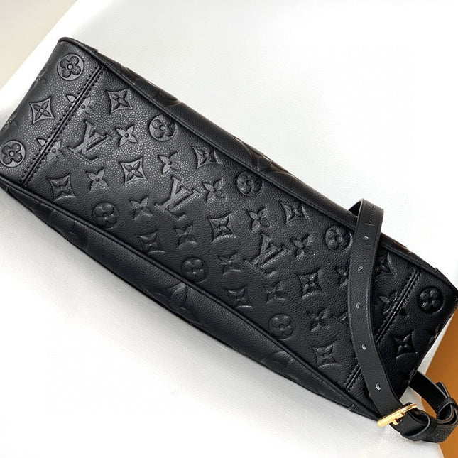 LV 25S TRIANON MM BAG 36 IN BLACK CALFSKIN GOLD HARDWARE
