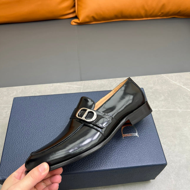 CD SYMBOL GRANVILLE EDGE BEADS LOAFER BLACK POLISHED CALFSKIN