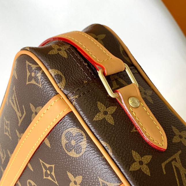 TROCADERO MEDIUM MESSENGER BAG 27 IN BEIGE AND BROWN MONOGRAM COATED CANVAS