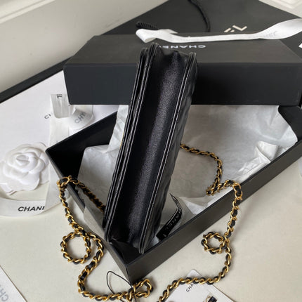 CC MINI 17 BAG IN BLACK CALFSKIN GOLD HARDWARE