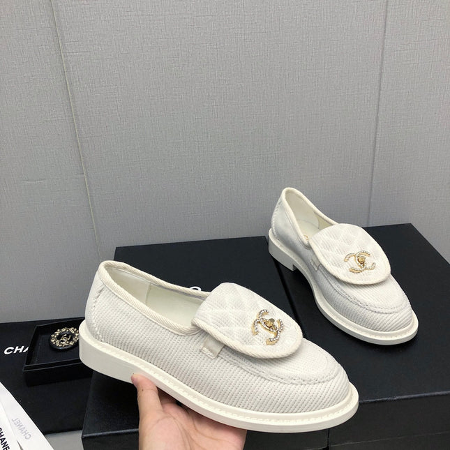 moccasins white denim 40mm