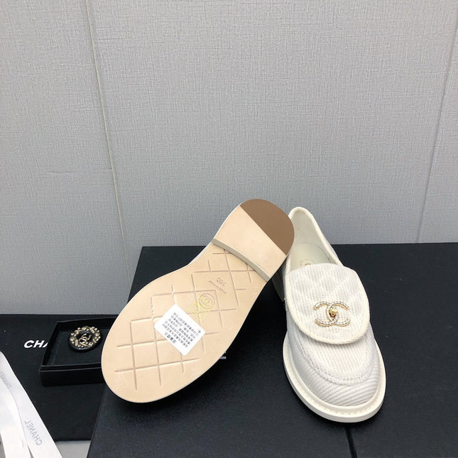 moccasins white denim 40mm