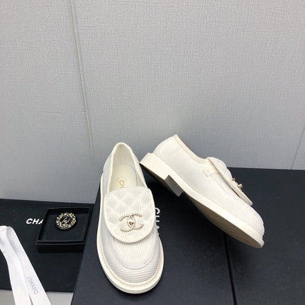 moccasins white denim 40mm
