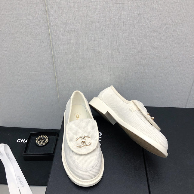 moccasins white denim 40mm