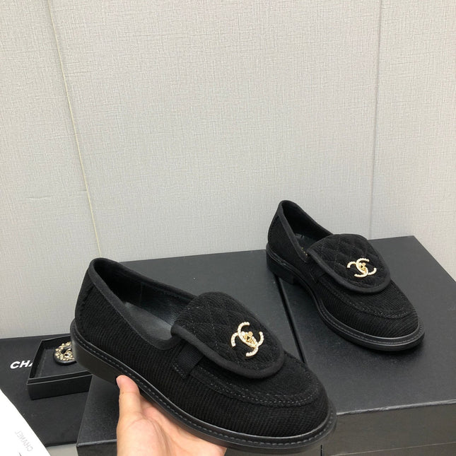 moccasins black denim 40mm