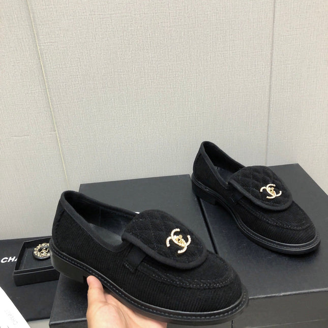 moccasins black denim 40mm