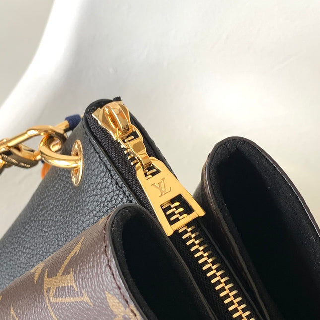 LV 25S OPÉRA MEDIUM BAG 26 IN BROWN AND BLACK MONOGRAM CALFSKIN GOLD HARDWARE