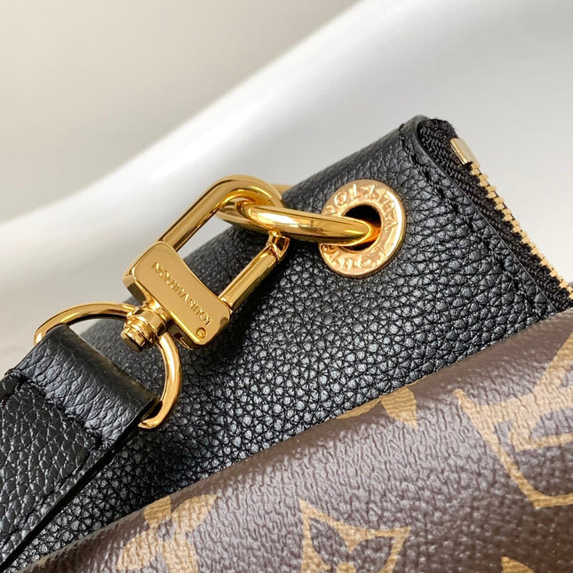 LV 25S OPÉRA MEDIUM BAG 26 IN BROWN AND BLACK MONOGRAM CALFSKIN GOLD HARDWARE