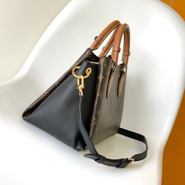 LV 25S OPÉRA MEDIUM BAG 26 IN BROWN AND BLACK MONOGRAM CALFSKIN GOLD HARDWARE