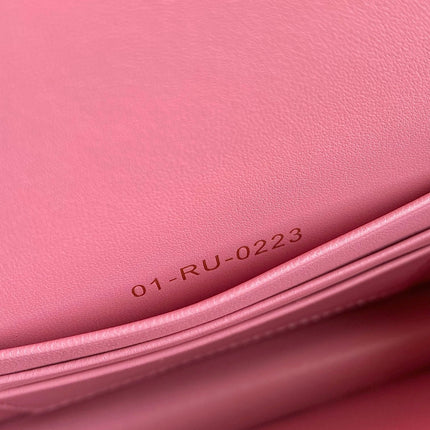MINI CHAIN BAG 17 IN LIGHT PINK CALFSKIN