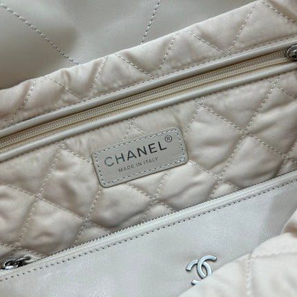 CC MEDIUM 37 HANDBAG IN BEIGE CREAM CALFSKIN SILVER HARDWARE