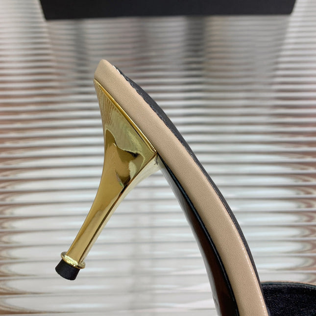 HIGH PUMP MULE 7 CM IN PEANUT BROWN CALFSKIN