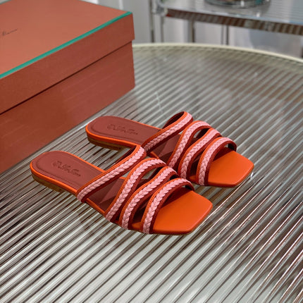 LP SPRIGHTLY CHARMS FLAT SANDAL BURNT ORANGE CALFSKIN
