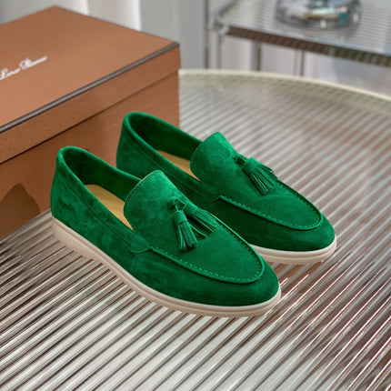 LP SUMMER WALK TASSELS LOAFERS DARK GREEN SUEDE