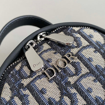 MINI RIDER BACKPACK 24 BEIGE AND BLACK OBLIQUE JACQUARD