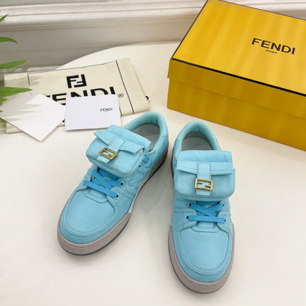 FENDI TRAINER SNEAKER IN SKY BLUE LAMBSKIN