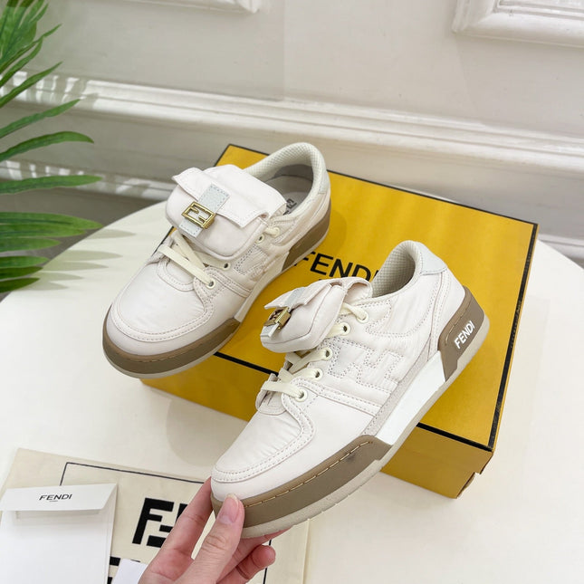FENDI TRAINER SNEAKER IN WHITE LAMBSKIN