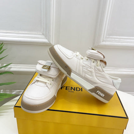 FENDI TRAINER SNEAKER IN WHITE LAMBSKIN