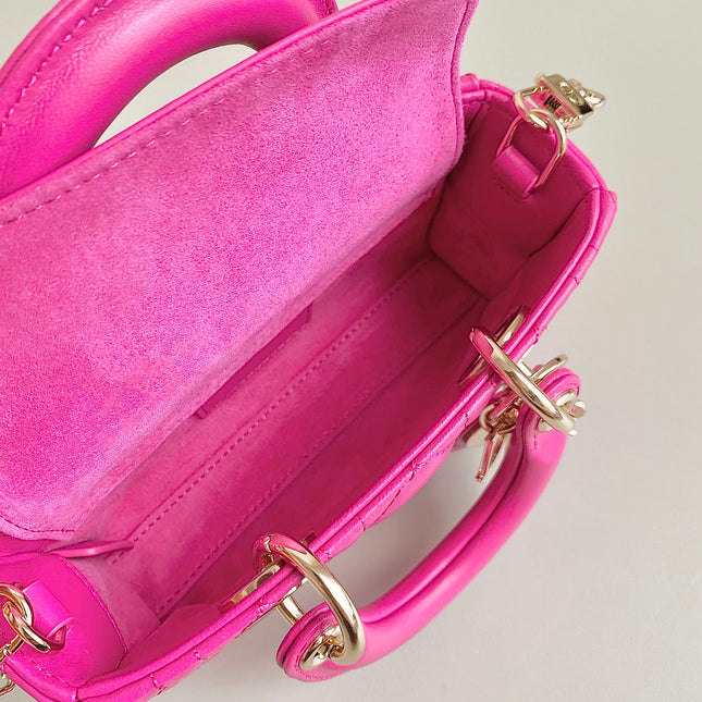 MINI D-JOY BAG 17 IN HOT PINK LAMBSKIN