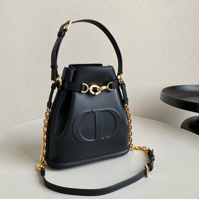 MEDIUM C'EST 24 IN BLACK CD-EMBOSSED CALFSKIN
