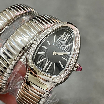 SERPENTI TUBOGAS QUARTZ STEEL BLACK DIAL