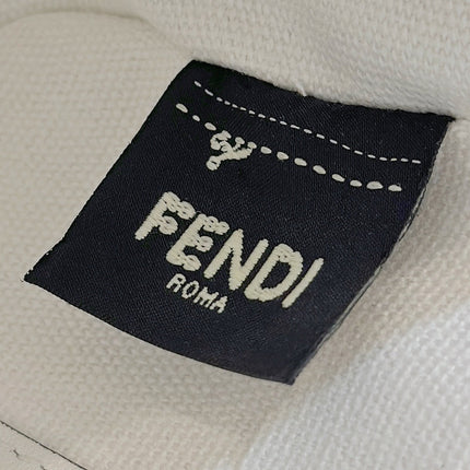 FENDI 19 BAGUETTE BAG IN BLACK MIX WHITE CANVAS WITH GOLD HARDWARE