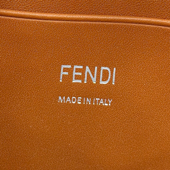 FENDI 19 BAGUETTE BAG IN LIGHT BLUE CANVAS WITH SILVER HARDWARE