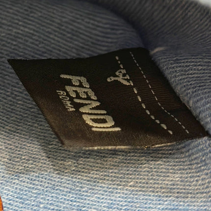 FENDI 19 BAGUETTE BAG IN LIGHT BLUE CANVAS WITH SILVER HARDWARE