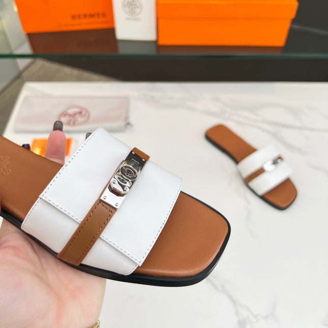 Giulia Sandal White Tan Calfskin