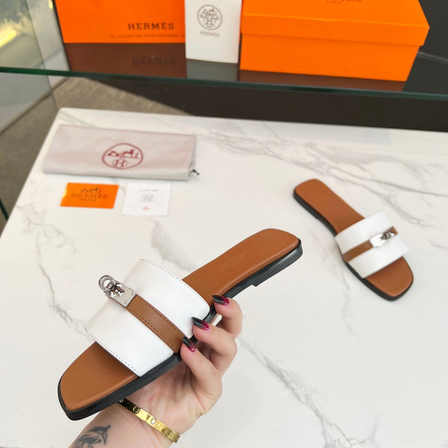 Giulia Sandal White Tan Calfskin