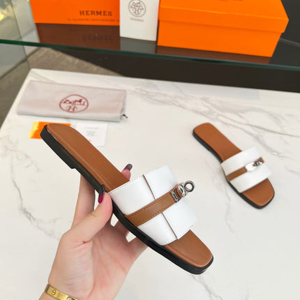 Giulia Sandal White Tan Calfskin