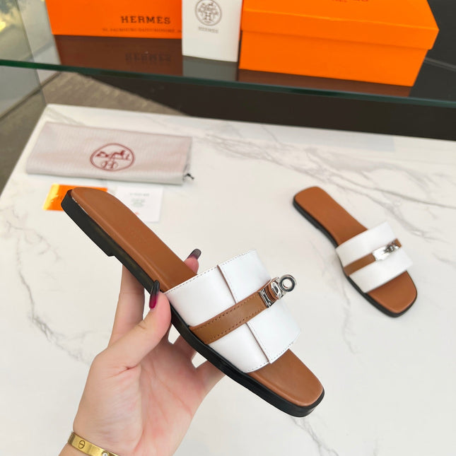 Giulia Sandal White Tan Calfskin