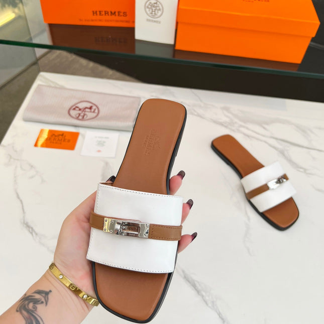 Giulia Sandal White Tan Calfskin
